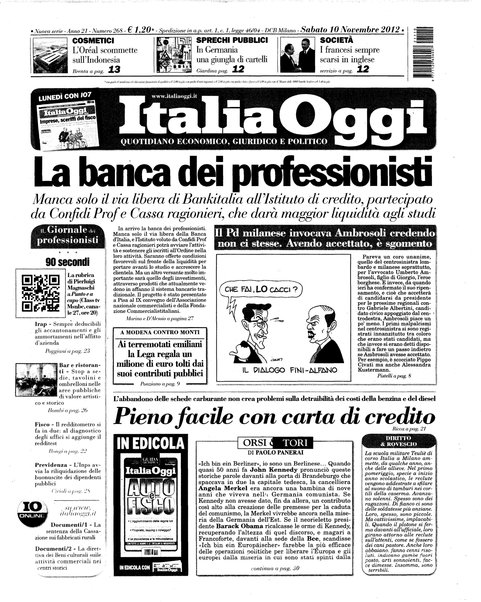 Italia oggi : quotidiano di economia finanza e politica